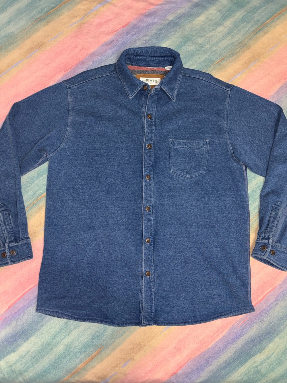 Vintage Orvis Blanket Lined Denim Jacket size L